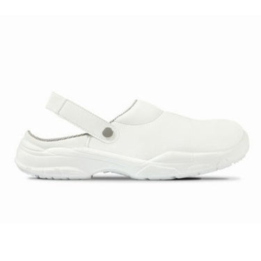 Sabot mocassino bianco con laccio sul tallone colore bianco, con puntale per proteggere le dita dei piedi